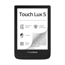 포켓북 터치 Lux 5 Ink 블랙 | E-북 리더 6ʺ Glare-Free Eye-Friendly E 터치스크린 Wi-Fi HD Resolution 조절가능한 스마트라이트 마이
