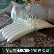 JINGHENG 패브릭 옷걸이 스펀지 노라인 미끄럼방지 바지걸이 치맛자락 웨딩드레스 다용도 길이늘임, T02-10개, C12-샴페인색(42cm옷걸이)