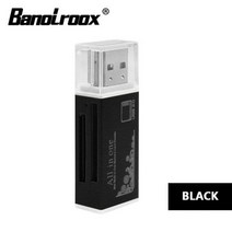 카드리더기 usb sd card Banolroox-올인원 메모리 카드 리더기 마이크로 SD USB 노, 03 black card reader