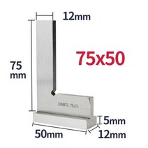 90 도 플랫 에지 스퀘어 눈금자 목공 도구 금속 각도 측정 멀티 트라이 게이지 세트-스퀘어, [07] 75x50 With Base 90