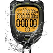 드레텍 DRETEX 스탑워치 무음 방수 스터디 타이머 대형 화면 블랙, 방수 백라이트