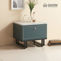 [가이온] 네이처 500 스틸다리 협탁 거실장, 색상:아이보리-아쿠아마린