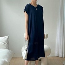 다잇템_패션 여자 SS 롱 반팔 슬리브리스 2부 원피스