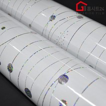 [홈시트24] 접착식 고광택 큐빅시트지 H-540 백색물방울 다이아