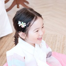 러블리소우 유아 여아 아동 한복 헤어핀 머리핀 (만개 플라워 집게핀)