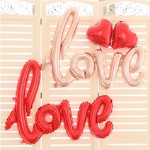 렛츠파티 이니셜풍선 숫자풍선 은박풍선 헬륨풍선 파티용품 이벤트풍선, LOVE은박 골드, 1개