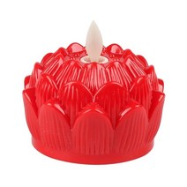 연등 소원등 부처님오신날 불교 초파일 연화등 NICEFurniture 연꽃 LED 양초 초 배터리 작동 불꽃 촛불 빛, 03 Red