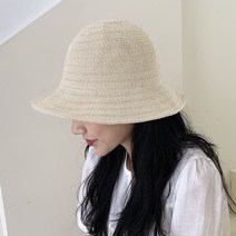미미샵 레이스 밀짚 버킷햇