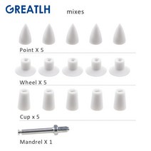 치과 실리콘 복합 폴리셔 폴리싱 슈트 맨드릴 포인트/컵/휠 재료, [01] mixes