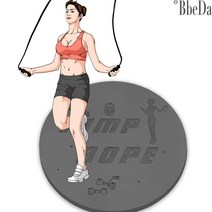 BBEDA 홈트 실내 줄넘기매트 8mm 원형 미끄럼방지 TPE 운동매트, 그레이