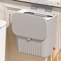 OPOKI 주방휴지통9L 걸이형 공중부양 냄새차단 음식물 슬라이드 뚜껑 싱크대 쓰레기통, 그레이, 1개