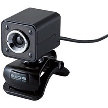 일본직발송 2. エレコム 【2011년 모델】ELECOM WEB 카메라 130만 화소 14 인치 CMOS 센서 유리 렌즈·LED, One Size, 블랙