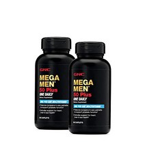 GNC Mega Men 50 Plus One Daily Multivitamin Twin Pack 60 Caplets per Bottle Supports Heart Brain, 1, 기타