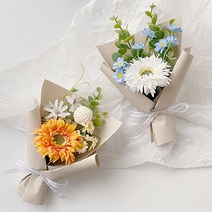 납골당 미니 꽃다발 부착식 조화 봉안당 꾸미기, 미니거베라(오렌지)