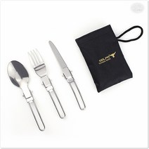 짱자마켓_캠핑 용품 접이식 1인용 수저 세트 스푼 포크 나이프 캠핑식기 차박용품 캠핑식기세트 캠핑카 캠핑음식 캠핑요리 캠핑, 1인용 접이식 식기 세트