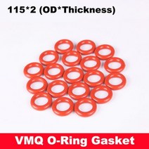 오링 7PCS 110x2 110*2 115x2 115*2 120x2 120*2 125x2 125*2 (OD * 두께) 2mm VMQ 식품 등급 빨간색 실리콘 오일 씰 O 링 개스킷