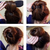 올림머리 똥머리 묶는방법 롤업 와이어 밴드 1p, H610 일반형 스펀지올리머리핀 소, 본상품선택