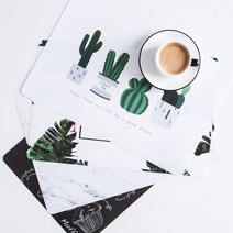 루이송 방수 식탁매트 테이블매트 북유럽 식탁깔개 식탁보, 네츄럴식탁매트 선인장