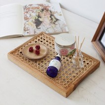 기타 바보사랑[체리하우스]라탄 케인 트레이 직사각 - 중, 1개