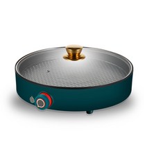 미니붕어빵기계 전기 타코야끼기계 MultiCooker 220V 그릴 Househould 바베큐 튀김 스테이크 물고기 오믈렛 프라이팬 비 스틱 요리 기계, 02 Green_03 30CM_01 EU
