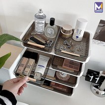 MCOMPANY 수납함 정리대 수납장 화장품 정리함 화장대 다용도 악세사리 보관 보석함 소형 수납 정리 서랍장 미니 서랍 탁상 보관함 서랍식 아크릴 선반 트레이 30*18*33, 너비30cm * 폭18cm * 높이33cm