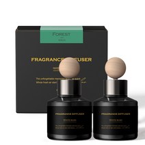 아이엠듀 퍼퓸 차량용 방향제 디퓨저 80mL 2개 + 우드볼스틱 2개, 포레스트