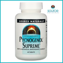 소스내추럴스 피크노제놀 프랑스 해안송 껍질 추출물 50mg 25가지 식물 추출물 60캡슐, 1병