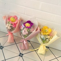 미니 스마일꽃인형꽃다발 3color [학예회 졸업 스마일 인형 꽃다발], 핑크