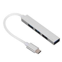 USBType C 허브 4 in 1 Type to USB 2.0 3.0 데스크탑 휴대용 노트북 용 미니 실버 도킹 스테이션