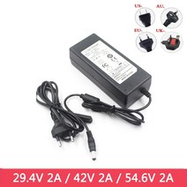 전동킥보드 충전기 급속 어댑터 36v 48v E자전거 리튬 배터리 스마트 충전기 29.4V 2A / 42V 54.6V 호버, 01 24V2A_04 AU