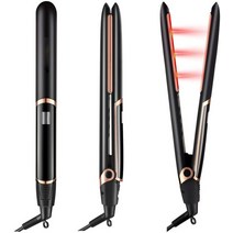 전문가용 매직기 미용실 음이온 고데기 반달 판 2 in 1 Straightener Curler 적외선 세라믹 플랫 아이언 빠른 가열 LCD 디스플레이와 스트레이트 아이언 Perm, 01 1 inch_02 EU