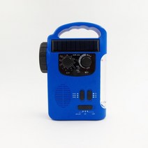 자가발전 재난 라디오 휴대용 다기능 태양 손 크랭크 발전기 전원 AM 날씨 비상 2000mAh 보조베터리, 蓝色4000毫安, 1개