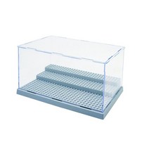 레고진열장 레고 아크릴 케이스 4색 3단계 쇼 먼지 커버 블록 미니 박스 벽돌 호환, 회색-l