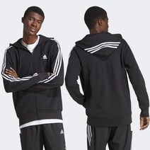 아디다스 남성 검정 집업 자켓 삼선 클래식 데일리 자켓 부드러운 소재 풀집업 후디