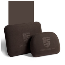 포르쉐 목쿠션 허리쿠션 목베개 차량용 등받이 쿠션 마칸 카이엔 718 박스터 파나메라, 목쿠션+허리쿠션 세트 (레드)