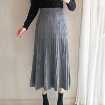 나바바 NS108 여성 뷰티 단색 밴딩 니트 스커트