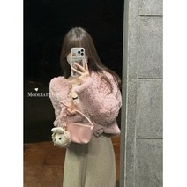 분홍가디건 핑크 라운드 가디건 핑크크롭 크롭니트 니트볼레로 숄가디건 여성니트 세미크롭 여성롱가디건 핫핑크 세트