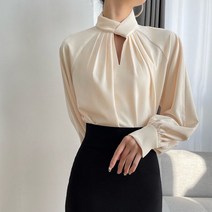 SAHINER 여성 통근 캐주얼 셔츠 캐주얼 블라우스