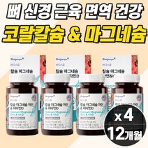 프리미엄 고함량 코랄 비소성 칼슘 마그네슘 눈떨림 보충제 근육통 영양제 대용량 근육 뼈 이빨 근력 추천 여성 노인 남성 눈 밑 떨림 먹는 여양제 골다공증 관절 마디 손가락