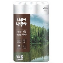 나무야나무야 도톰한 3겹 데코 롤화장지 30m, 1팩, 30롤