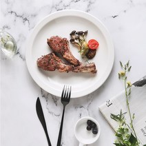 시라쿠스 뉴욕 스테이크 그릇 돈까스 접시 대형 디너 플레이트, 접시23cm
