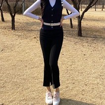 투엘라웨어 봄팬츠 앞절개 부츠컷 골프 밴드 팬츠 앞트임 바지 ~88까지 빅사이즈 국내제작