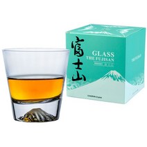 CHAMVIN 핸드메이드/핸드카빙 크리스탈 위스키 글라스 ft 눈덮힌 후지산 300ml / 380ml 3종류, 2개