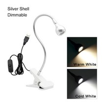 침대독서등 마리스텔라 아르떼미데 1 x 클립 홀더 USB LED 책상 램프 밝기 조절 유연한 테이블 어린이 공부 독서 책 빛 홈 침실 거실, [04] Dimmbale, [02] Cool White