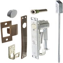 Rockwood 2849.10B Self-Latching Flush Bolt with Bottom Fire Bolt for Fire Rated Metal Doors 1
