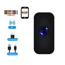 무선 바코드스캐너 휴대용 3-in-1 바코드 스캐너 1D/2D/QR 블루투스/2.4G 무선/USB 유선 연결 지원, 01 1D Code