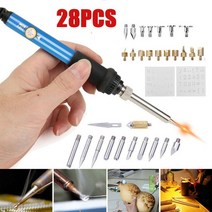 우드버닝기 DIY 목재 연소 도구 파이로그래피 세트 열 전달 117 피스 60W 납땜 브러시 전기 다리미, 02 GRAY_01 60W_02 EU
