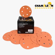 카멜레온 5인치 6홀 특수 세라믹 라텍스연마지 100매입 1곽 3M큐비트론 동급 사포 샌딩, #800