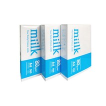 가재울통상 한국제지 밀크 A4용지 80g 2500매 복사용지 출력용지 0-93-056934-53ea, gajae5407 본상품선택