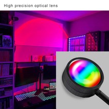 선셋조명 오로라 무드등 led 집들이선물USB RGB LED 일몰 램프 360 ° 홀더 조정 16 색 레인보우 프로젝터, 01 RGB